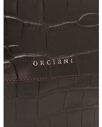 Темно-коричневая кожаная сумка-саквояж от Orciani