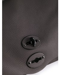 Темно-коричневая кожаная сумка-саквояж от Zanellato