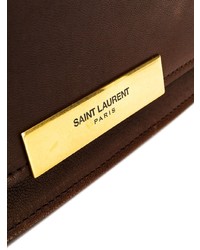 Темно-коричневая кожаная сумка-саквояж от Saint Laurent