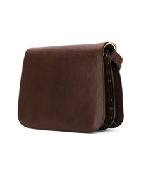 Темно-коричневая кожаная сумка-саквояж от Saint Laurent