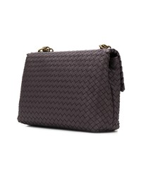 Темно-коричневая кожаная сумка через плечо от Bottega Veneta