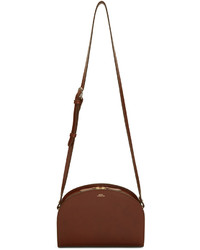 Женская темно-коричневая кожаная сумка от A.P.C.