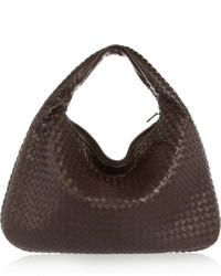 Женская темно-коричневая кожаная сумка от Bottega Veneta