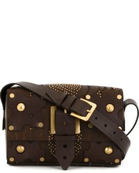 Женская темно-коричневая кожаная сумка от Valentino
