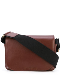 Женская темно-коричневая кожаная сумка от Victoria Beckham