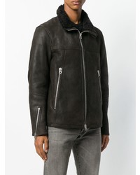 Мужская темно-коричневая короткая дубленка от Drome