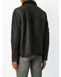 Мужская темно-коричневая короткая дубленка от Drome