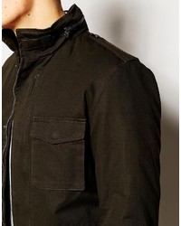 Мужская темно-коричневая куртка в стиле милитари