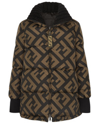 Женская темно-коричневая куртка-пуховик от Fendi