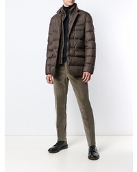 Мужская темно-коричневая куртка-пуховик от Fay