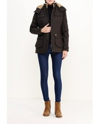 Женская темно-коричневая куртка-пуховик от John Partridge