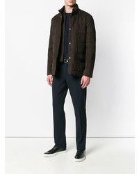 Мужская темно-коричневая куртка-пуховик от Corneliani