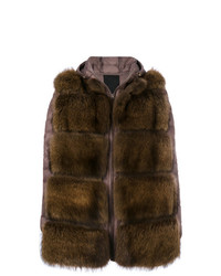 Женская темно-коричневая куртка-пуховик от Liska