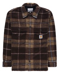 Мужская темно-коричневая куртка-рубашка в клетку от Carhartt WIP
