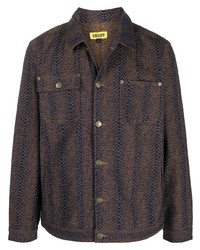 Темно-коричневая куртка-рубашка с принтом