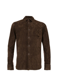 Мужская темно-коричневая куртка-рубашка от Ajmone
