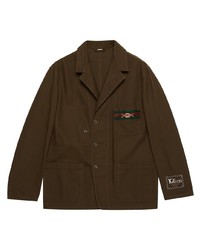Мужская темно-коричневая куртка-рубашка от Gucci