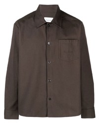 Мужская темно-коричневая куртка-рубашка от Palmes