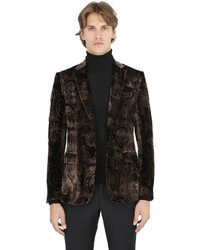 Темно-коричневая куртка с "огурцами"