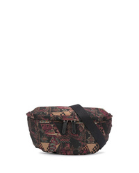 Мужская темно-коричневая поясная сумка из плотной ткани от Etro