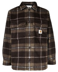 Мужская темно-коричневая рубашка с длинным рукавом в шотландскую клетку от Carhartt WIP