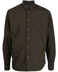 Мужская темно-коричневая рубашка с длинным рукавом от Aspesi