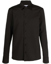 Мужская темно-коричневая рубашка с длинным рукавом от Bottega Veneta