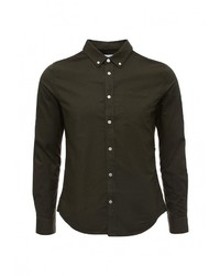 Мужская темно-коричневая рубашка с длинным рукавом от Burton Menswear London