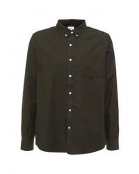Мужская темно-коричневая рубашка с длинным рукавом от Burton Menswear London