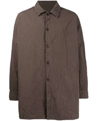 Мужская темно-коричневая рубашка с длинным рукавом от Casey Casey