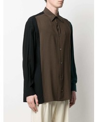 Мужская темно-коричневая рубашка с длинным рукавом от Loewe