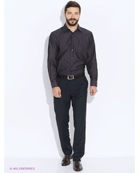 Мужская темно-коричневая рубашка с длинным рукавом от Conti Uomo