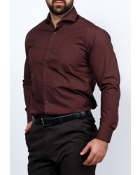 Мужская темно-коричневая рубашка с длинным рукавом от GREG