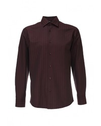 Мужская темно-коричневая рубашка с длинным рукавом от GREG