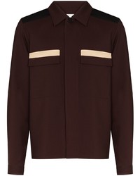 Мужская темно-коричневая рубашка с длинным рукавом от Jil Sander
