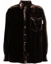Мужская темно-коричневая рубашка с длинным рукавом от Marni