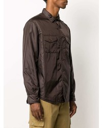 Мужская темно-коричневая рубашка с длинным рукавом от Aspesi