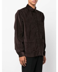 Мужская темно-коричневая рубашка с длинным рукавом от Paul Smith