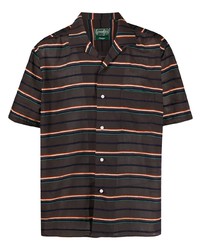 Мужская темно-коричневая рубашка с коротким рукавом с принтом от Gitman Vintage