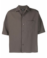 Мужская темно-коричневая рубашка с коротким рукавом от Attachment