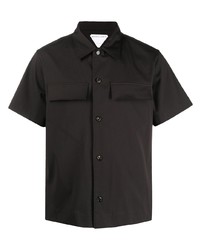 Мужская темно-коричневая рубашка с коротким рукавом от Bottega Veneta