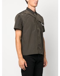 Мужская темно-коричневая рубашка с коротким рукавом от Heliot Emil