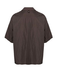Мужская темно-коричневая рубашка с коротким рукавом от Sunnei