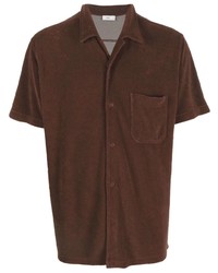 Мужская темно-коричневая рубашка с коротким рукавом от Closed