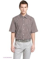 Мужская темно-коричневая рубашка с коротким рукавом от Conti Uomo