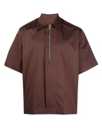 Мужская темно-коричневая рубашка с коротким рукавом от Givenchy