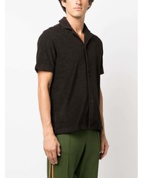 Мужская темно-коричневая рубашка с коротким рукавом от Orlebar Brown