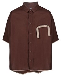 Мужская темно-коричневая рубашка с коротким рукавом от Jacquemus