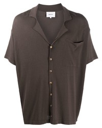 Мужская темно-коричневая рубашка с коротким рукавом от Nanushka