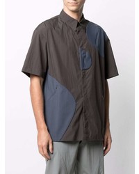 Мужская темно-коричневая рубашка с коротким рукавом от Post Archive Faction
